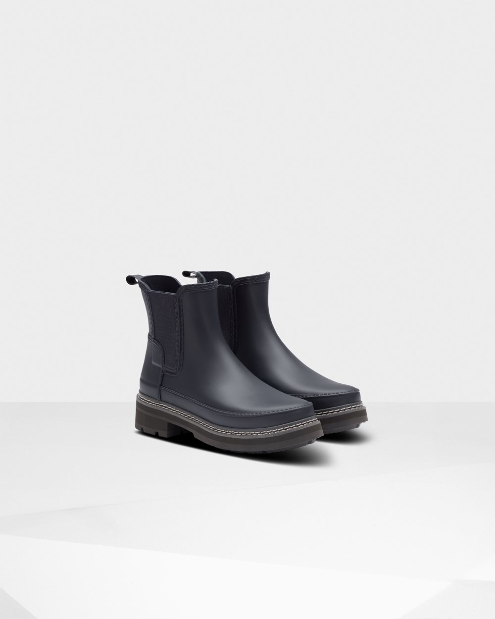 Womens Hunter Refined Stitch Detail - Chelsea Boots Navy - 2085-OSCHU